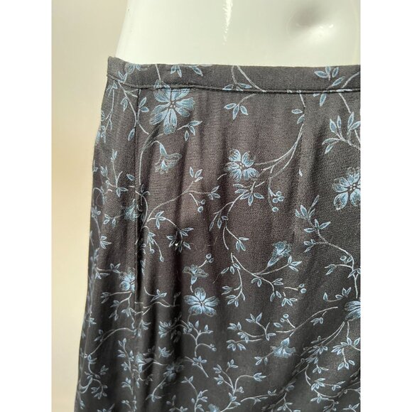 Old Navy Womens Black & Blue Floral Rayon Maxi Skirt Size 4 - Picture 15 of 16